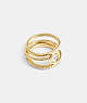 COACH®,HALO ROUND RING SET,Brass,Gold,Front View