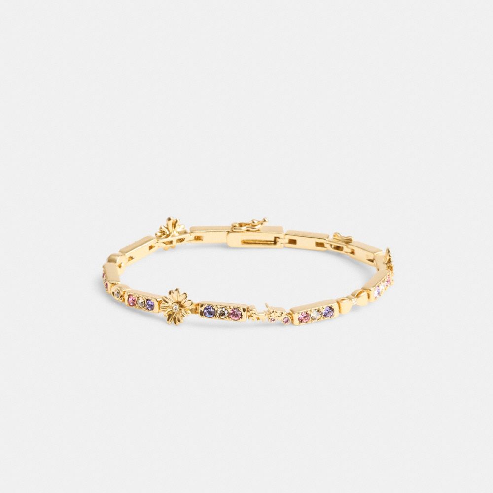 COACH®,GARDEN TENNIS BRACELET,Gold/Multi,Inside View,Top View