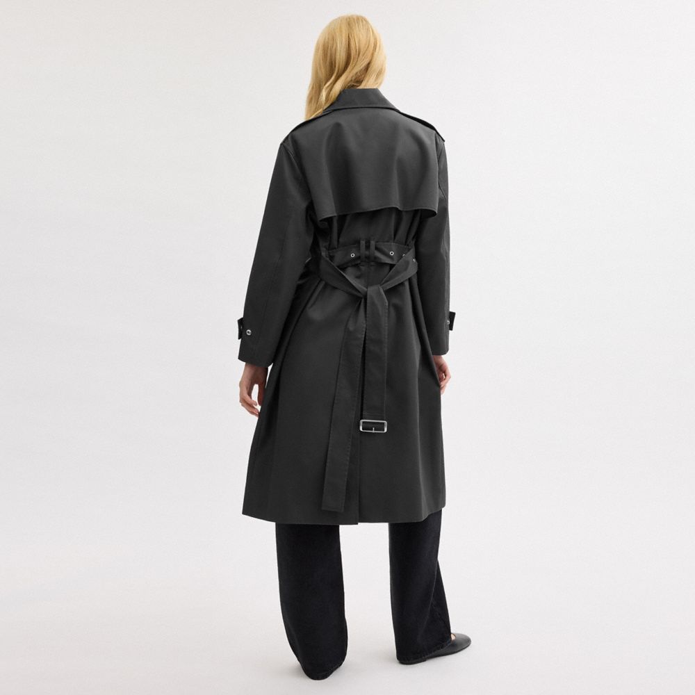 COACH®,Double Gun Flap Snap Trench,Black,Scale View