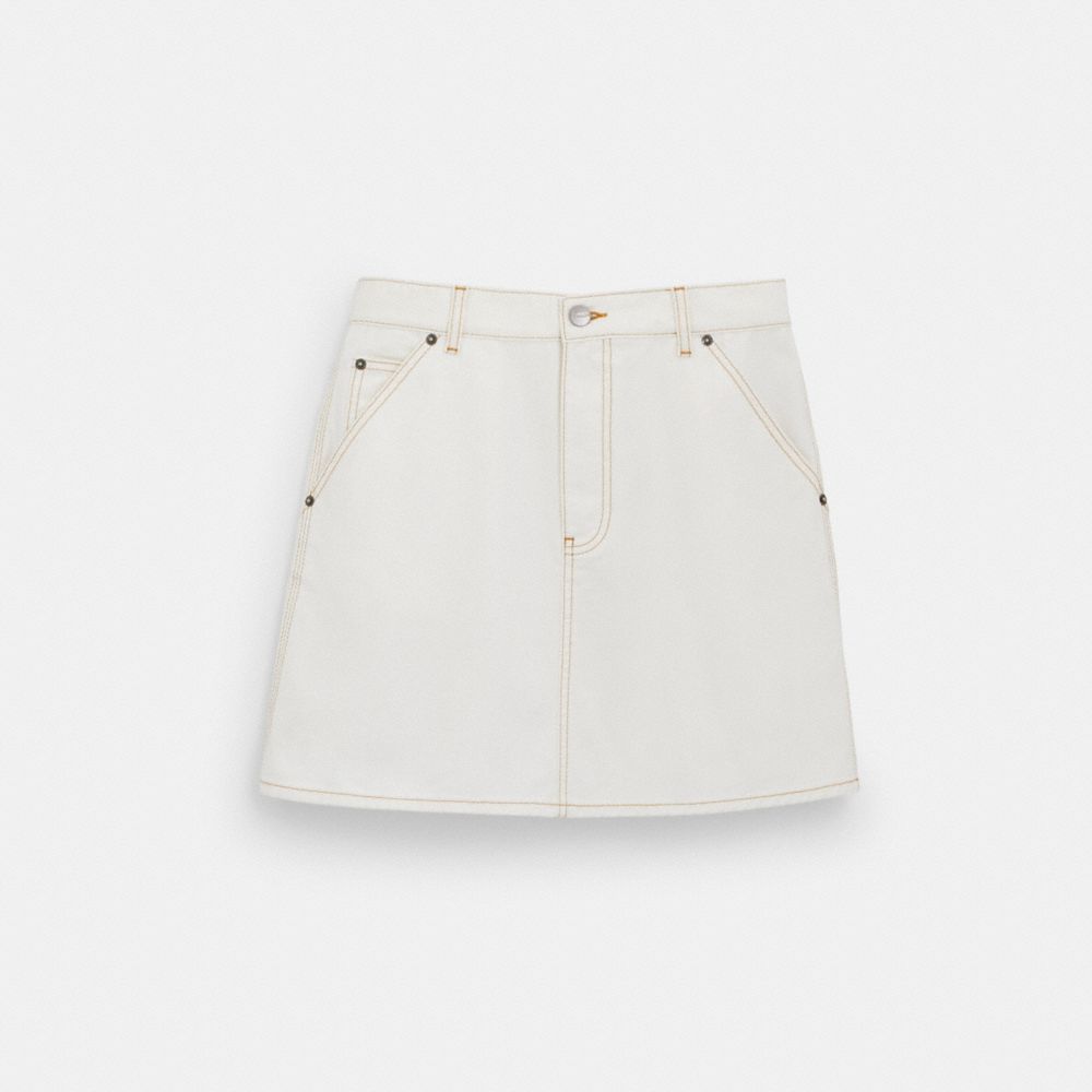 Off White Twill Utility Skirt In Organic Cotton And Recycled Polyester