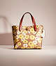 COACH®,UPCRAFTED WILLOW TOTE 24 IN SIGNATURE CANVAS WITH FLORAL PRINT,Mix-and-Match,Brass/Tan Rust Multi,Front View