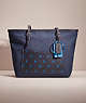COACH®,UPCRAFTED CITY ZIP TOTE,Silver/Denim,Front View