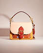 COACH®,UPCRAFTED BEAT SHOULDER BAG IN COLORBLOCK WITH RIVETS,Brass/Blush Natural Multi,Front View