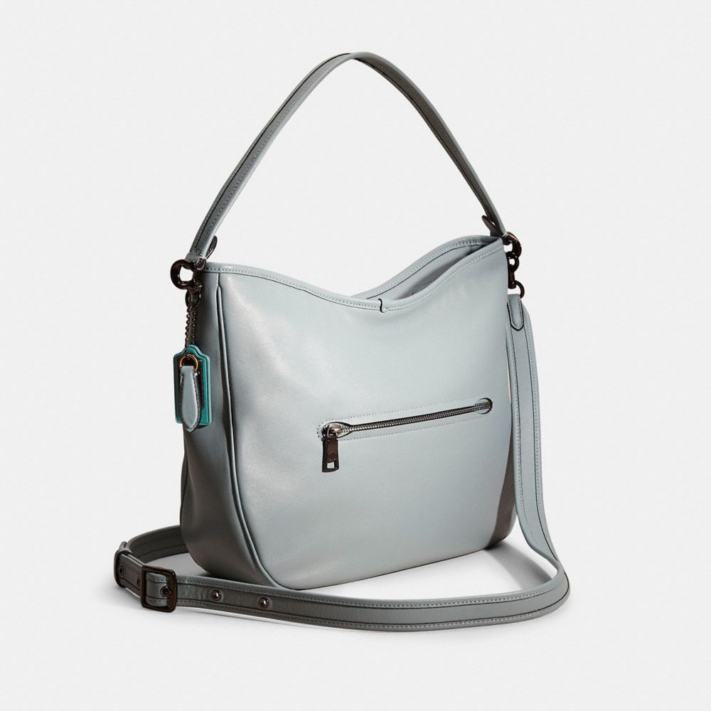 COACH®,Upcrafted Soft Tabby Hobo,Leather,Canvas,Hobo,Color Block,Casual,Brown,Blue,Angle View