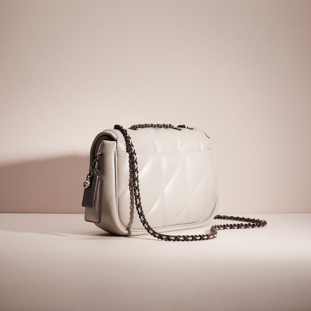 COACH®,Upcrafted Pillow Madison Shoulder Bag With Quilting,Cream,Angle View