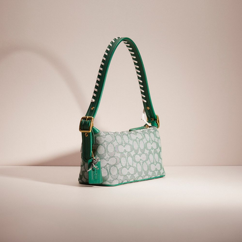 Coach Demi Bag In Signature Jacquard Brass/Green in Jacquard/Recycled  Leather with Brass-tone - US