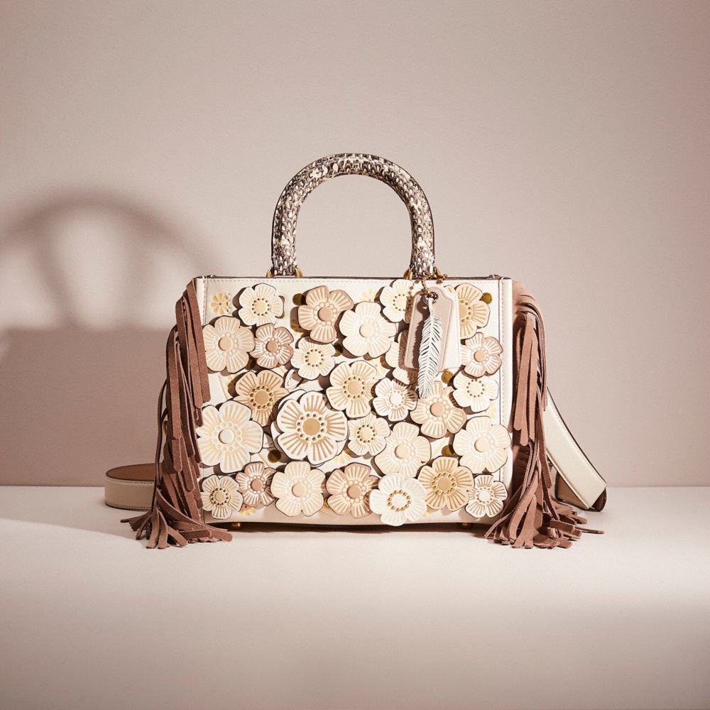 Coach Upcrafted Rogue 25 in Colorblock with Tea Rose and Snakeskin Detail - Women's Designer Purses - Brass/chalk Multi