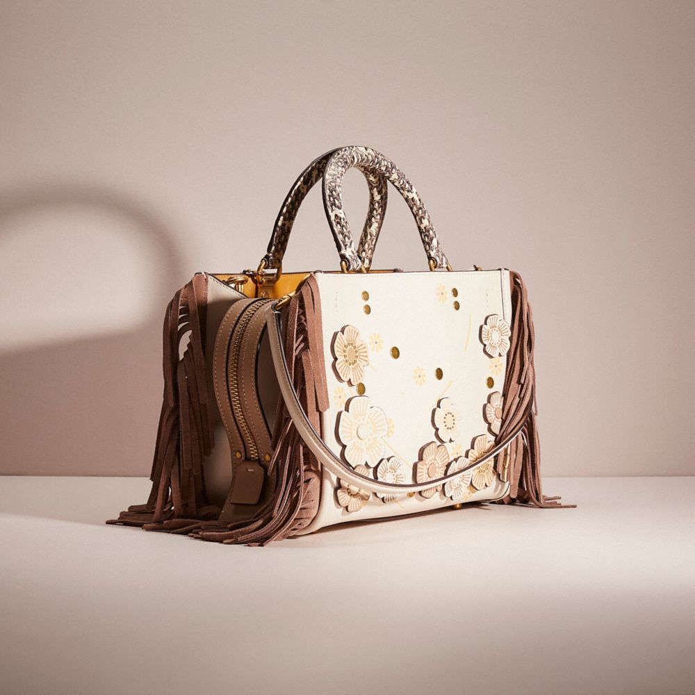 Coach Rogue 25 in Colorblock with Tea Rose and Snakeskin Detail - Women's Designer Purses - Brass/chalk Multi