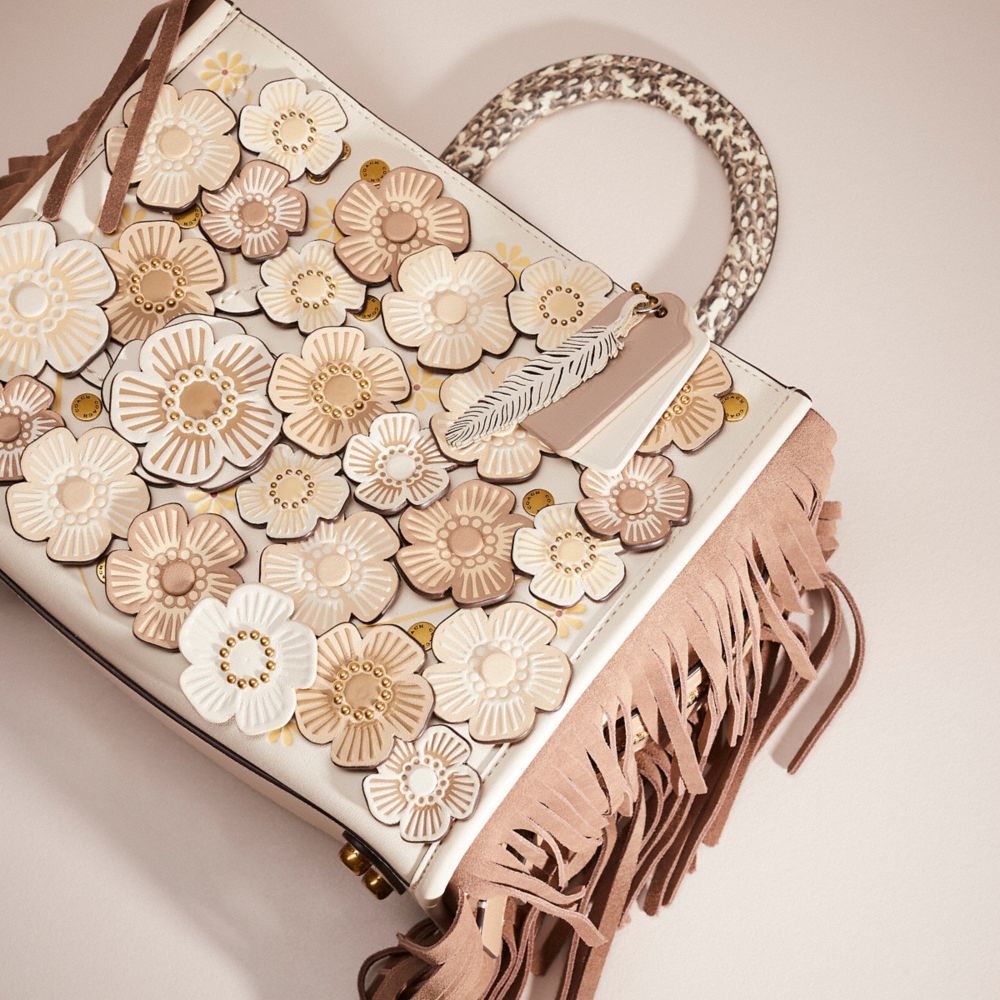 Coach Rogue 25 In Colorblock With Tea Rose And Snakeskin Detail