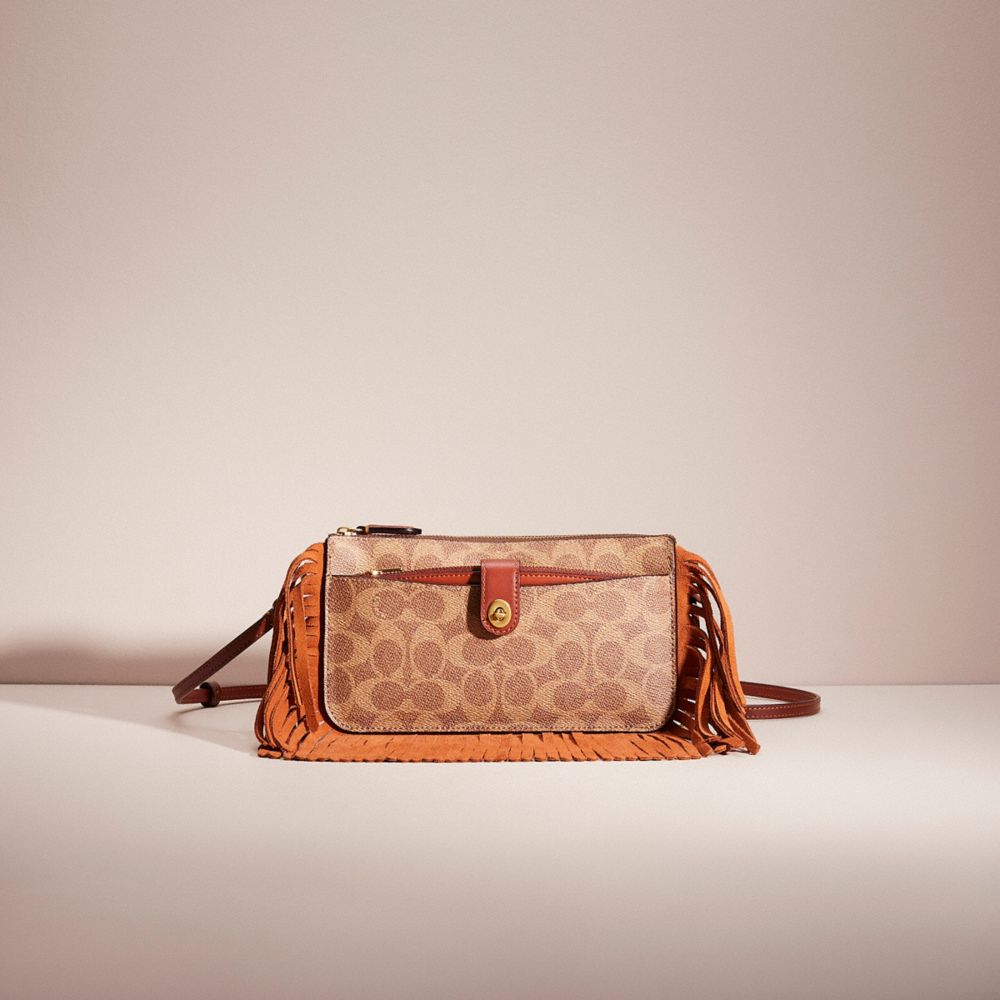 COACH®,UPCRAFTED NOA POP-UP MESSENGER IN SIGNATURE CANVAS,Signature Coated Canvas,Brass/Tan/Rust,Front View