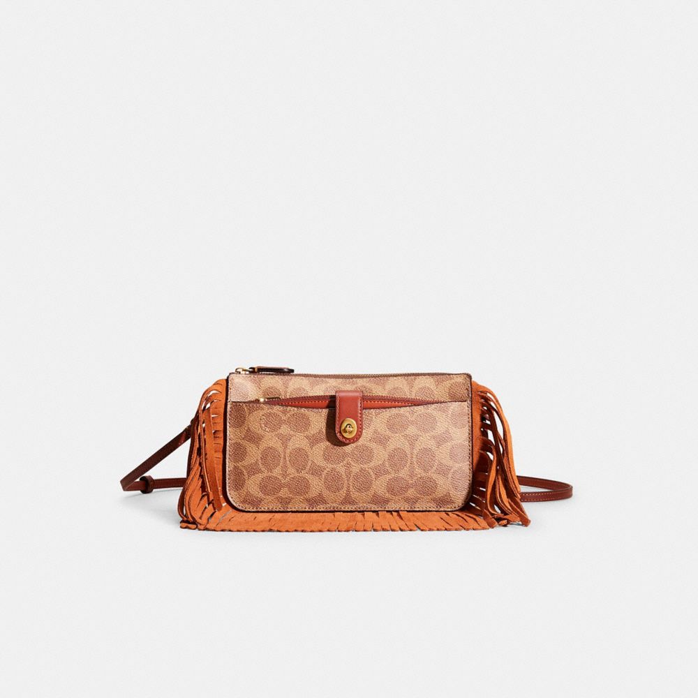 COACH: Noa shoulder bag in leather and coated canvas with logo