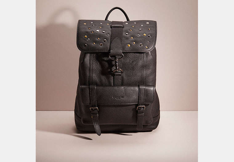 COACH®,UPCRAFTED BLEECKER BACKPACK,Black Copper/Black,Front View