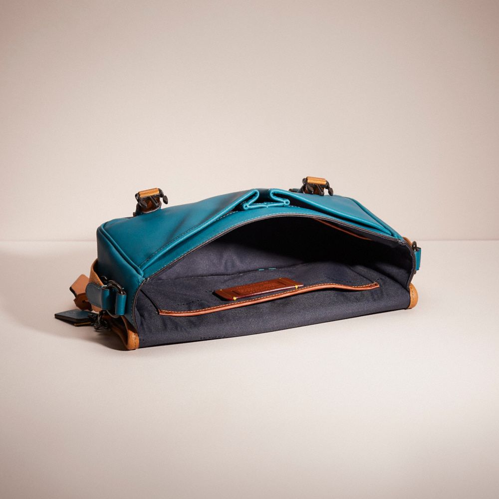 COACH®,UPCRAFTED LEAGUE MESSENGER BAG,Mix-and-Match,Deep Turquoise,Inside View,Top View