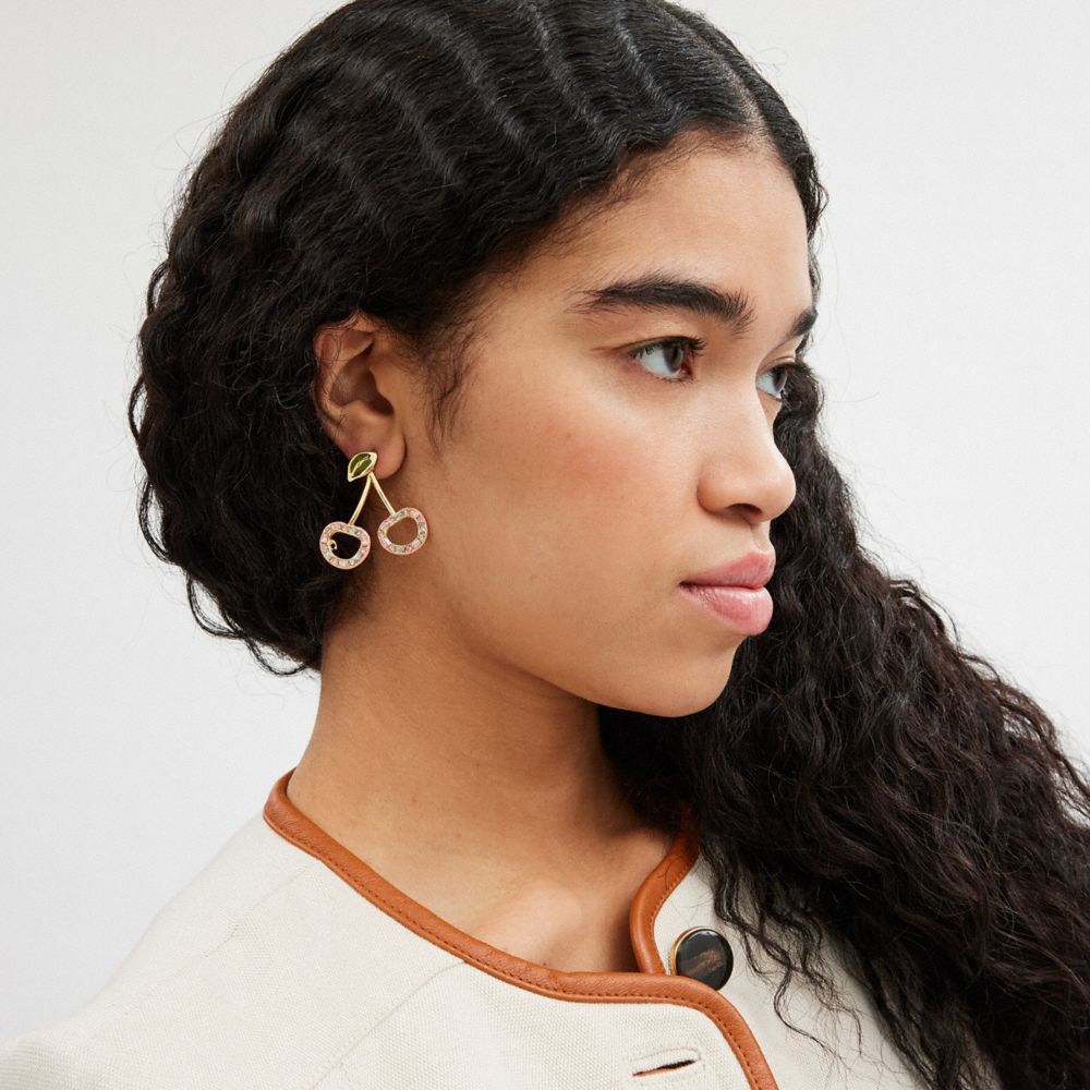 Pavé Cherry Drop Earrings