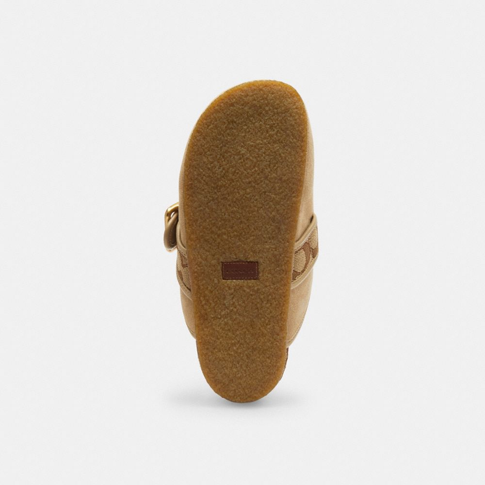 COACH®,Ashton Clog In Signature Jacquard,Lining Leather,Organic Cotton,Recycled Polyester,Clogs,Casual,Beige,Outsole View