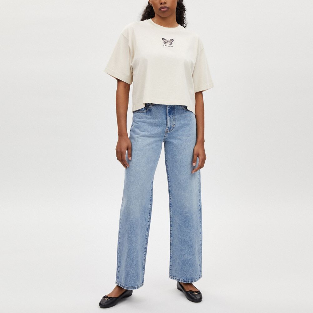 COACH®,バタフライ クロップド Tシャツ,トップス&ワンピース,