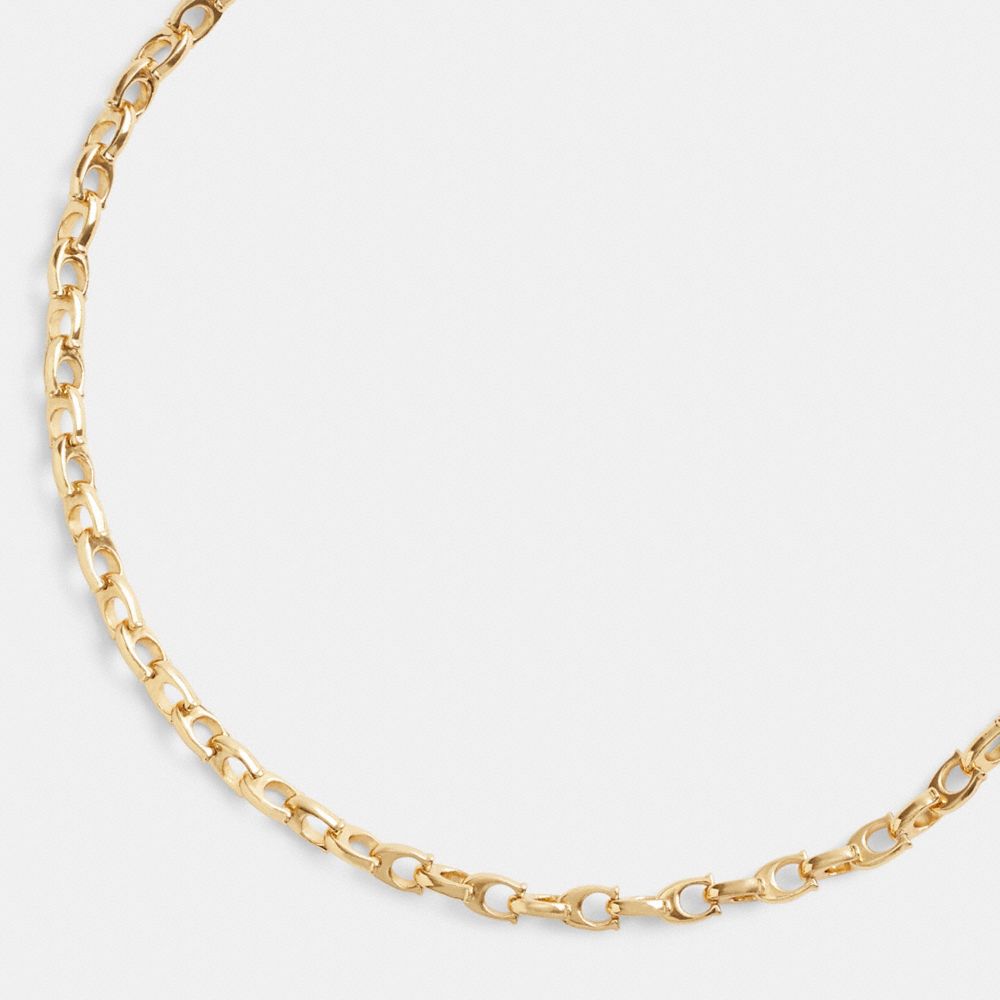 Coach Signature Chain Link Choker Necklace In Gold