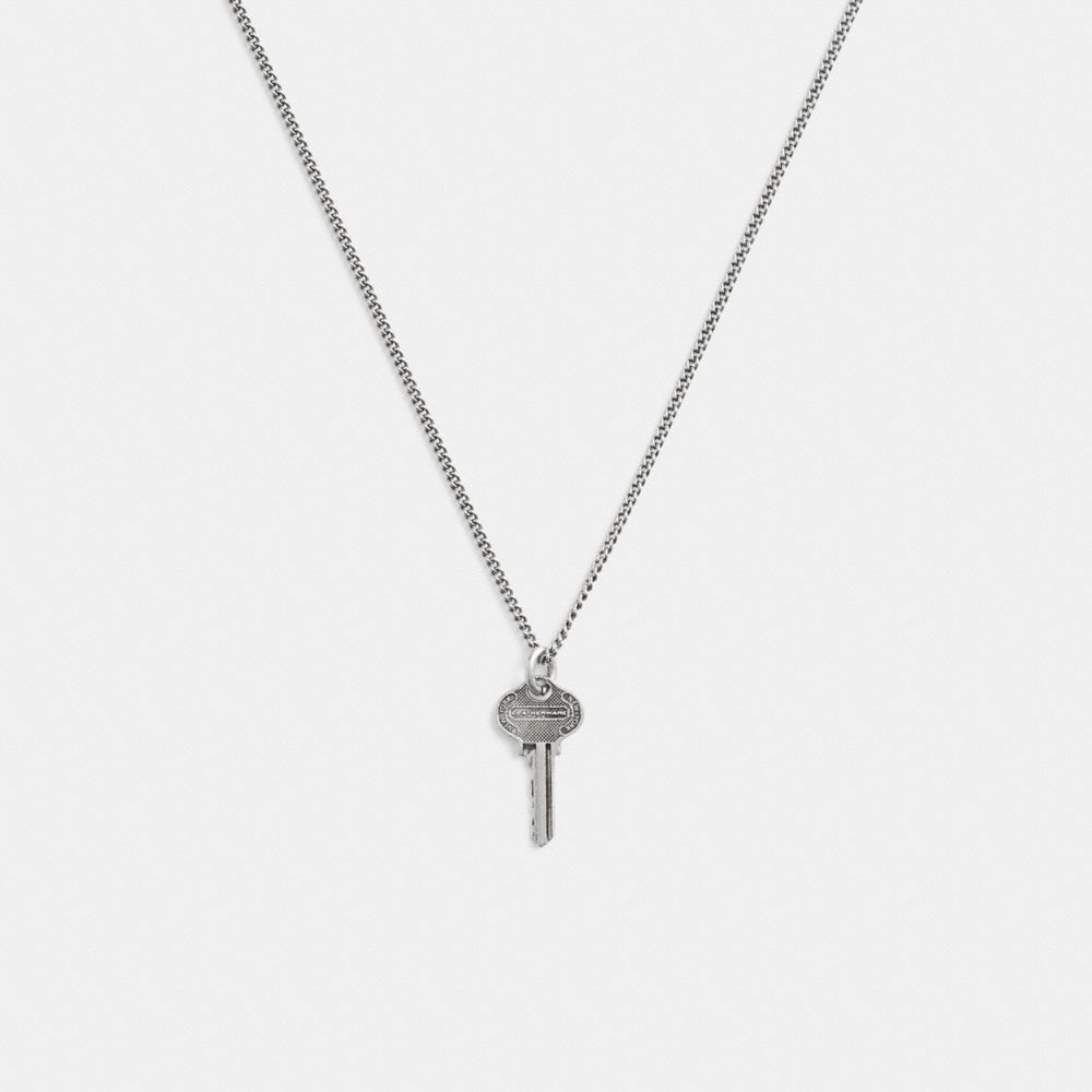 Shop Coach Sterling Silver Key Pendant Necklace