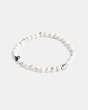 COACH®,HOWLITE BEADED BRACELET,Silver & White,Front View