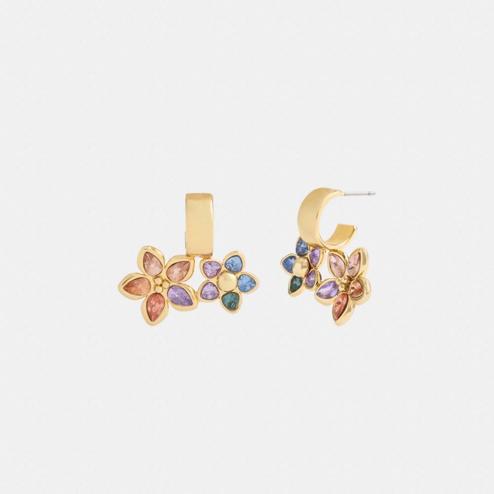 Coach Outlet Wildflower Huggie Earrings In Gold/multi