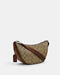 COACH®,PACE SHOULDER BAG IN SIGNATURE CANVAS,pvc,Medium,Silver/Khaki/Saddle,Angle View