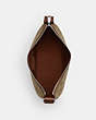 COACH®,PACE SHOULDER BAG IN SIGNATURE CANVAS,pvc,Medium,Silver/Khaki/Saddle,Inside View,Top View