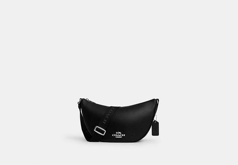 COACH®,PACE SHOULDER BAG,Leather,Medium,Silver/Black,Front View image number 0