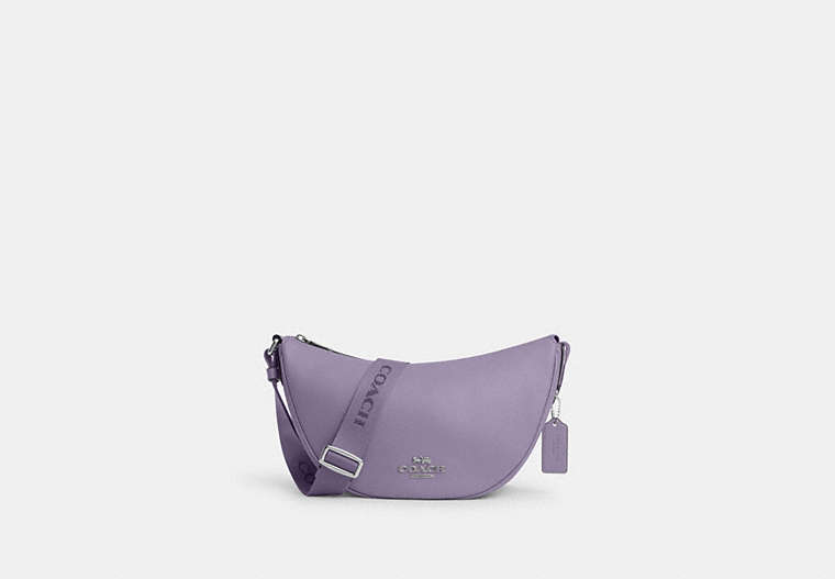 COACH®,PACE SHOULDER BAG,Leather,Medium,Silver/Light Violet,Front View