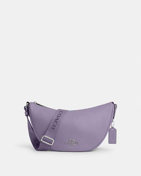 COACH®,PACE SHOULDER BAG,Leather,Medium,Silver/Light Violet,Front View