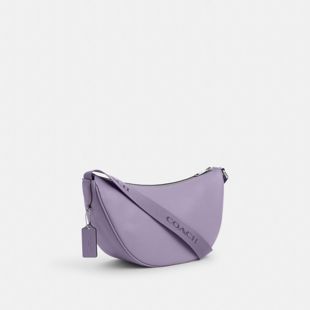 COACH®,SAC ÉPAULE PACE,Cuir,Argent/Violet pâle,Angle View