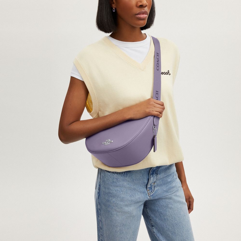 COACH®,Pace Shoulder Bag,Leather,Shoulder Bag,Logo,Word Embellishment,Casual,Purple,Detail View