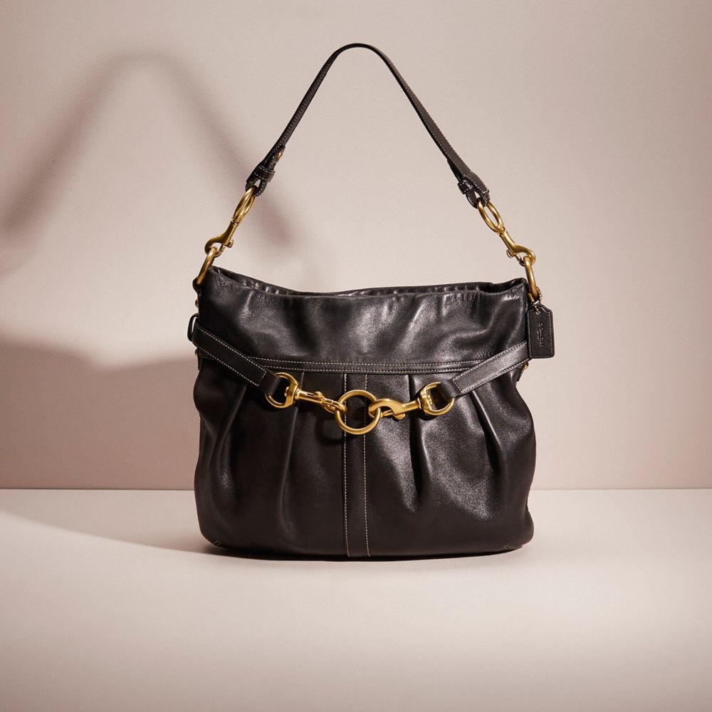 Coach black leather online hobo