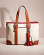 COACH®,UPCRAFTED HAMPTONS CARRYALL,Silver/White/Acorn,Front View