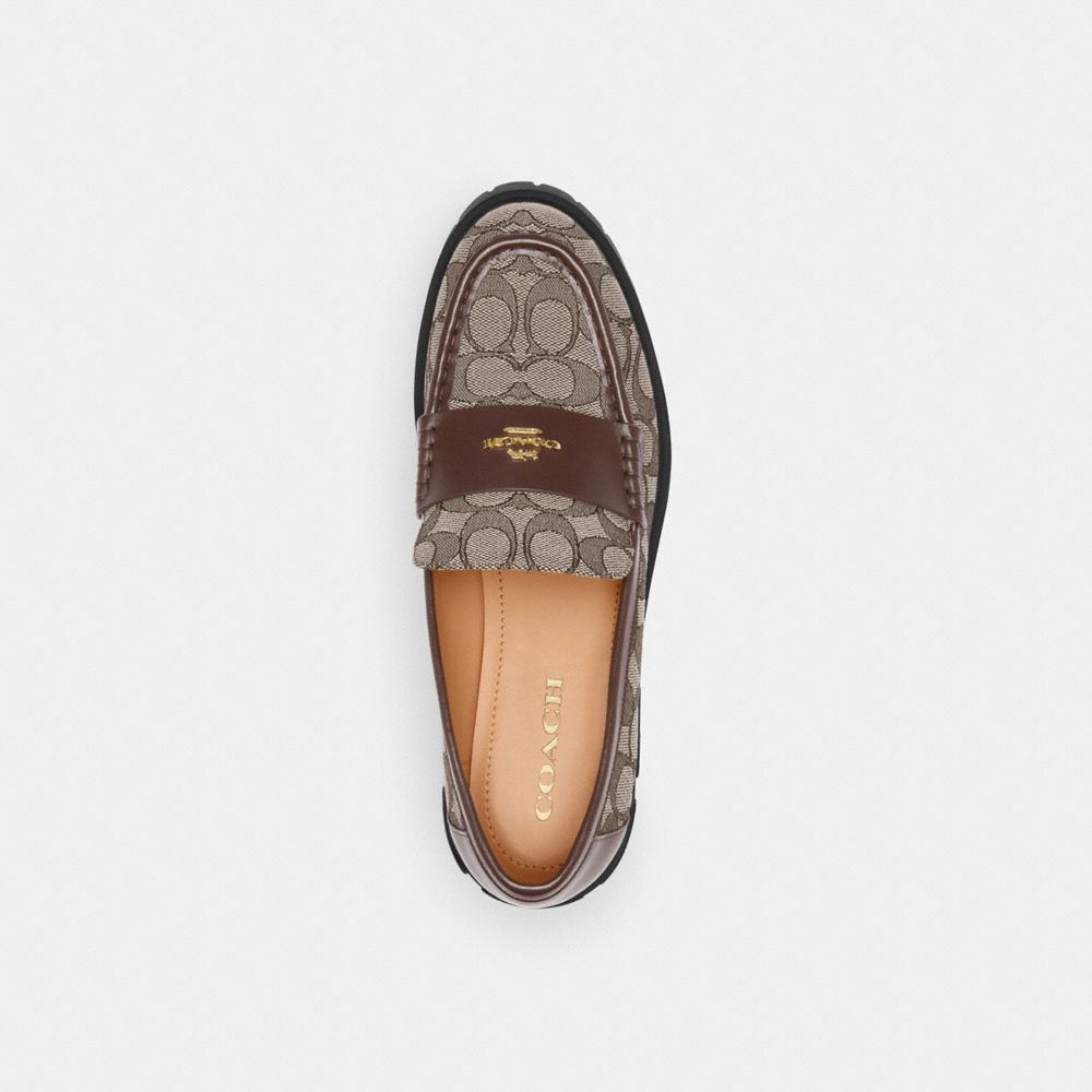 COACH®,RUTHIE LOAFER IN SIGNATURE JACQUARD,Maple,Inside View,Top View