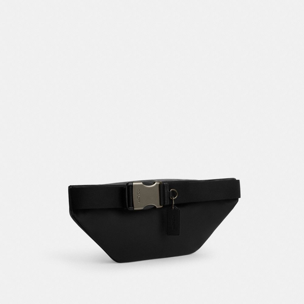 COACH®,Racer Belt Bag In Signature,Belt Bag,Color Block,Casual,Black,Angle View