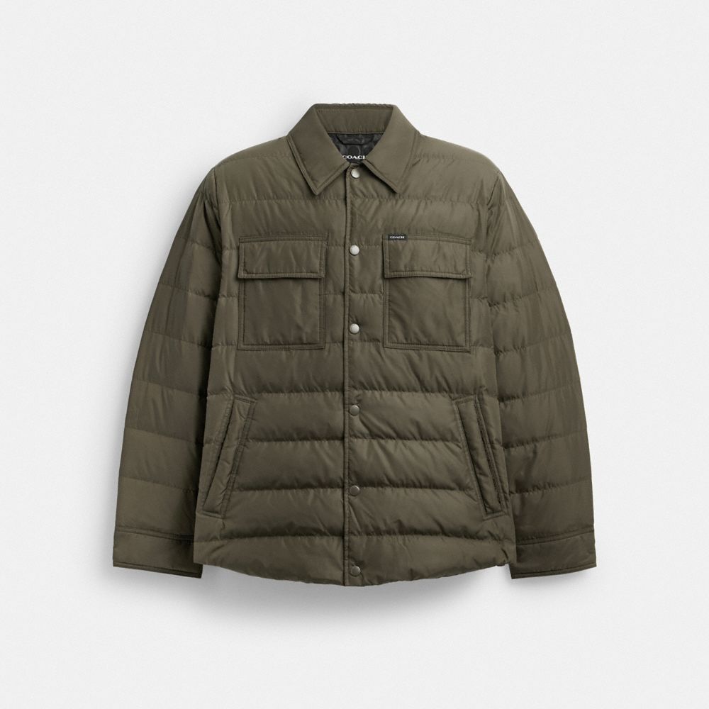 COACH OUTLET LIGHTWEIGHT SHIRT DOWN JACKET IN RECYCLED POLYESTER 