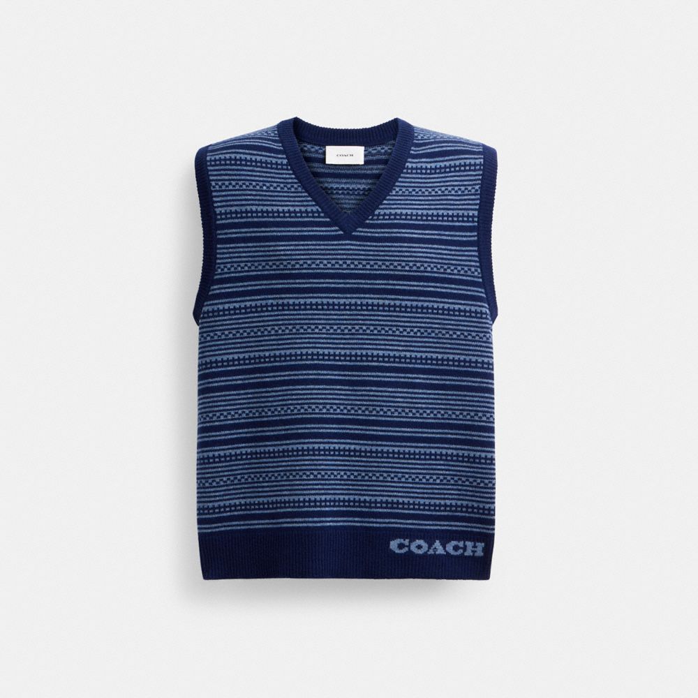 COACH®,Sweater Vest,Multi Color,Front View