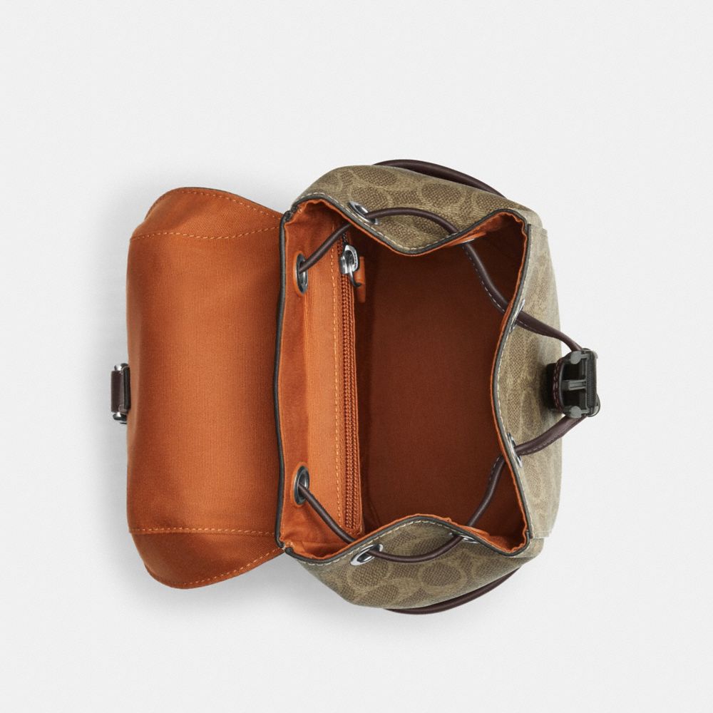 COACH®,Racer Pack In Signature Colorblock,Slingback,Piping,Color Block,Pen Holder,Casual,Brown,Inside View,Top View