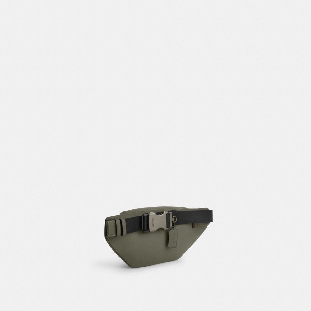 COACH®,Racer Belt Bag,Belt Bag,Metal,Logo,Casual,Green,Angle View