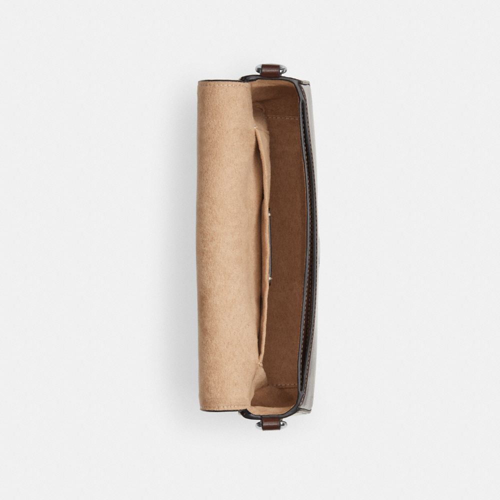 COACH®,ANDREA SHOULDER BAG IN SIGNATURE JACQUARD,Non Leather,Small,Sv/Oak/Maple,Inside View,Top View