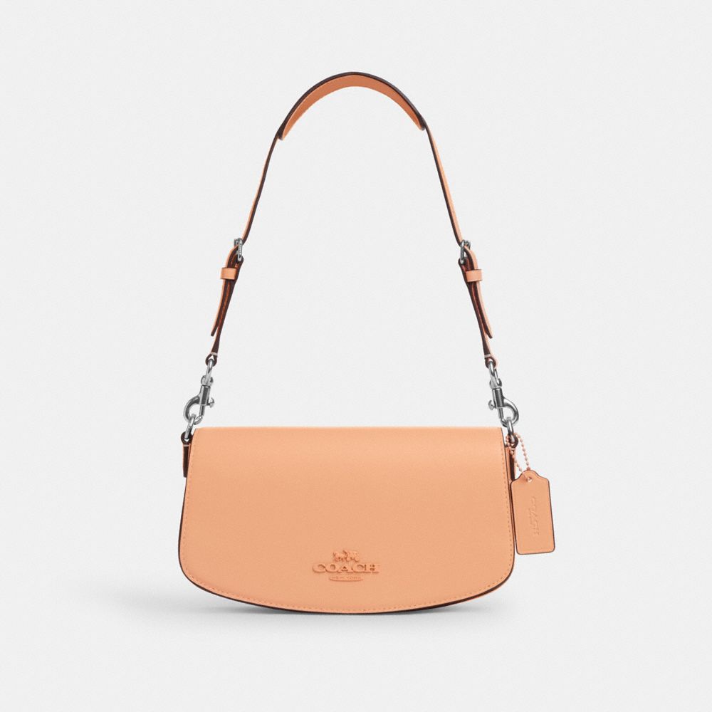 COACH®,ANDREA SHOULDER BAG,Smooth Leather,Small,Sv/Faded Blush,Front View