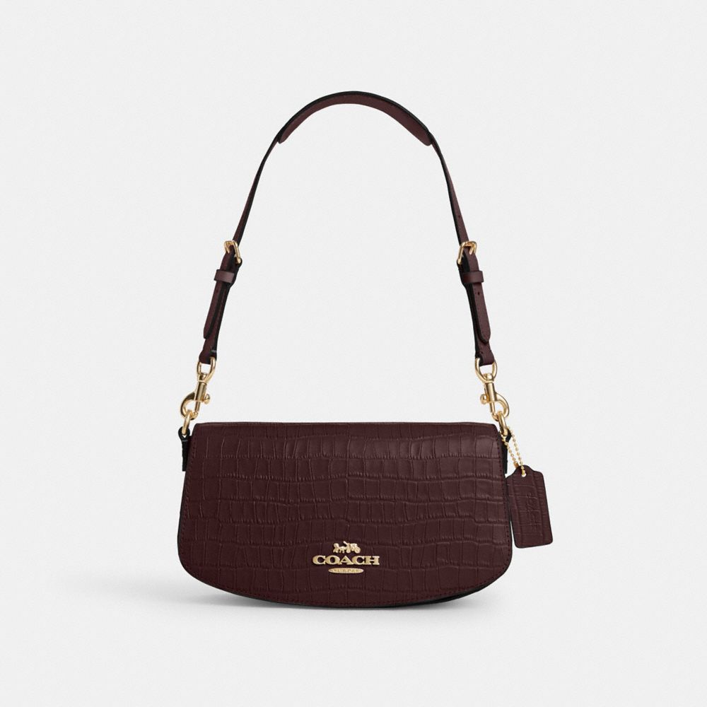 COACH®,Andrea Shoulder Bag,Shoulder Bag,Metal,Logo,Pen Holder,Casual,Brown,Front View