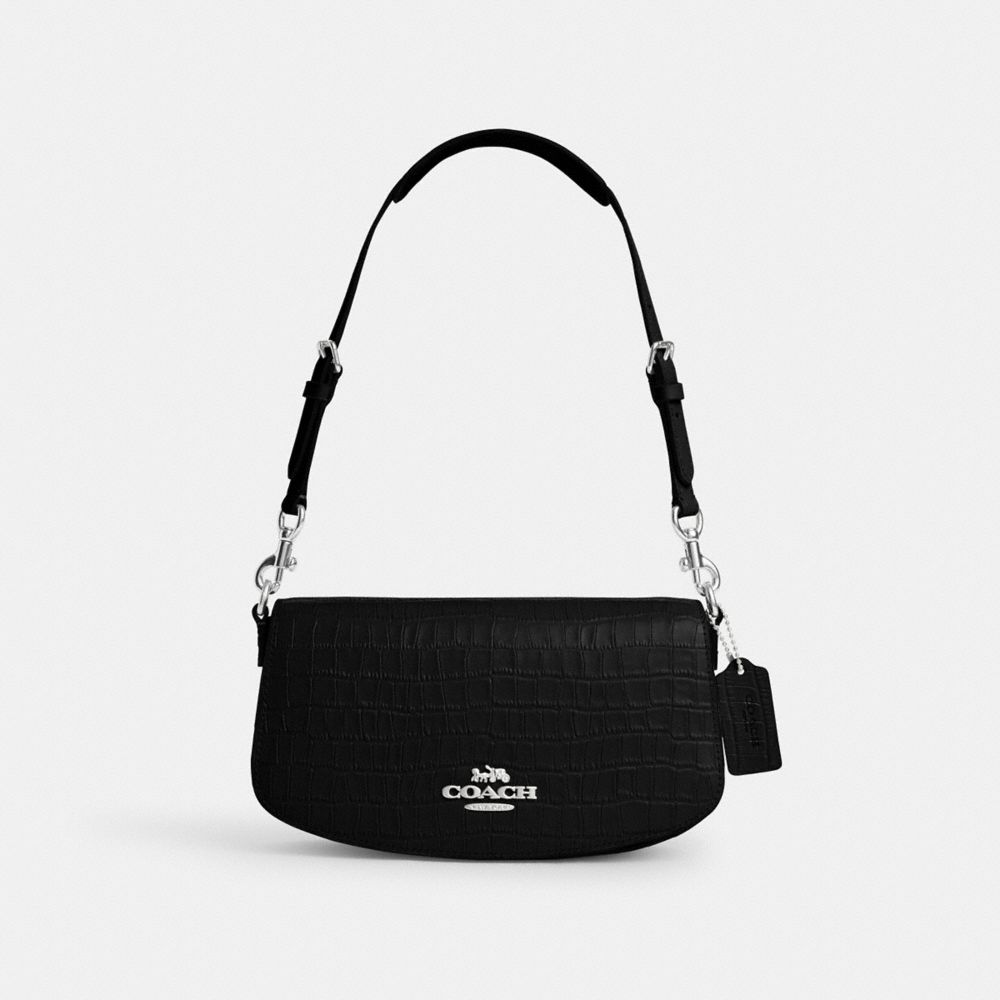 COACH®,Andrea Shoulder Bag,Shoulder Bag,Metal,Logo,Pen Holder,Casual,Black,Front View