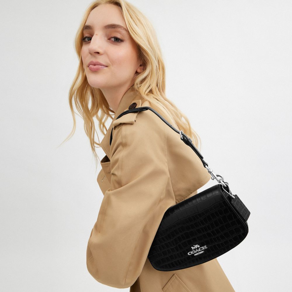 COACH®,Andrea Shoulder Bag,Shoulder Bag,Metal,Logo,Pen Holder,Casual,Black,Detail View