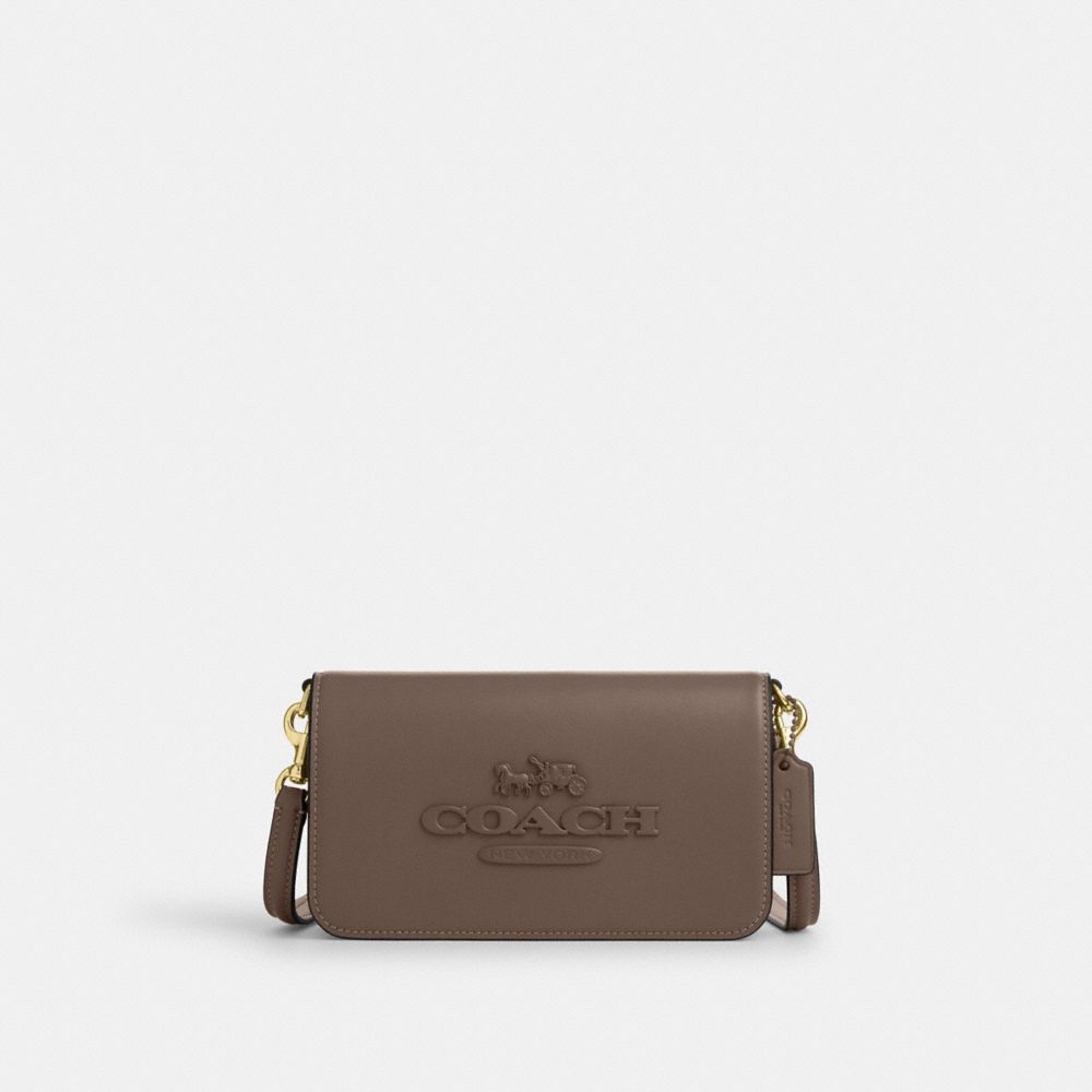 COACH®,TONI CROSSBODY,Novelty Leather,Mini,Im/Dark Stone,Front View