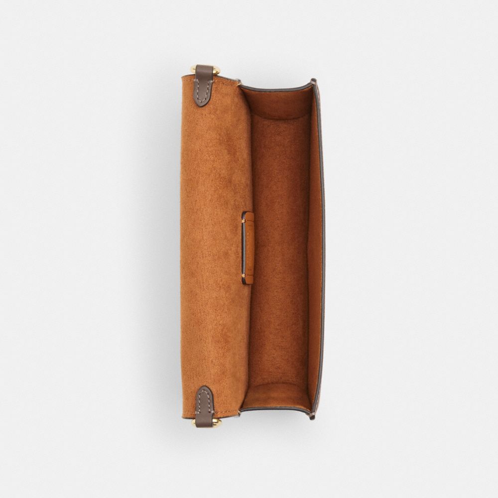COACH®,Toni Crossbody,Lining Lining Fabric Content,Crossbody,Embossed,Logo,Casual,Brown,Inside View,Top View