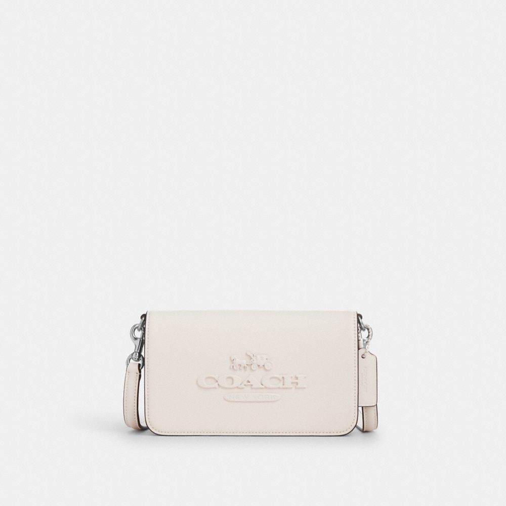 COACH®,TONI CROSSBODY,Novelty Leather,Mini,Silver/Chalk,Front View