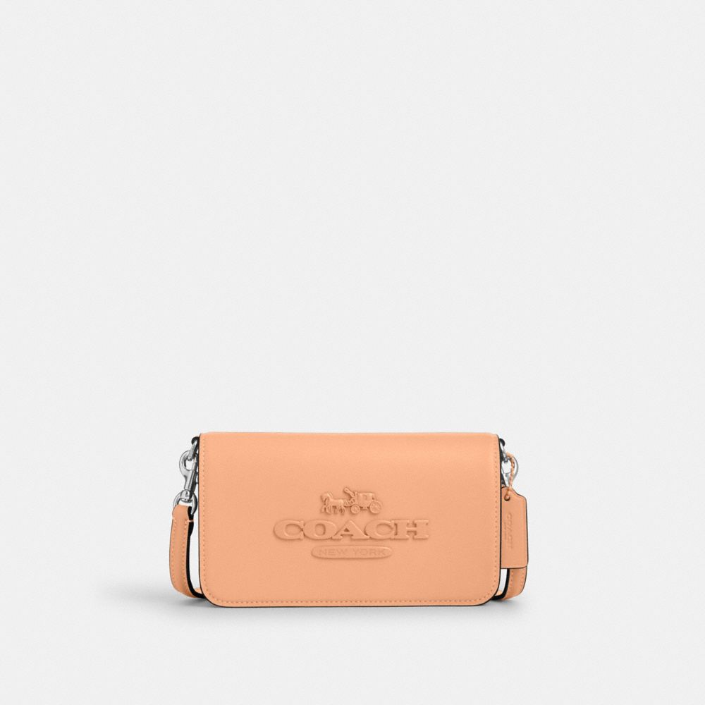 COACH®,Toni Crossbody,Lining Lining Fabric Content,Crossbody,Embossed,Logo,Casual,Orange,Front View