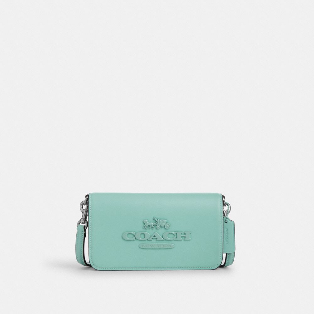 COACH®,TONI CROSSBODY,Novelty Leather,Mini,Sv/Faded Blue,Front View