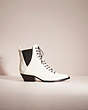 COACH®,RESTORED LACE UP BOOTIE,Ivory,Front View